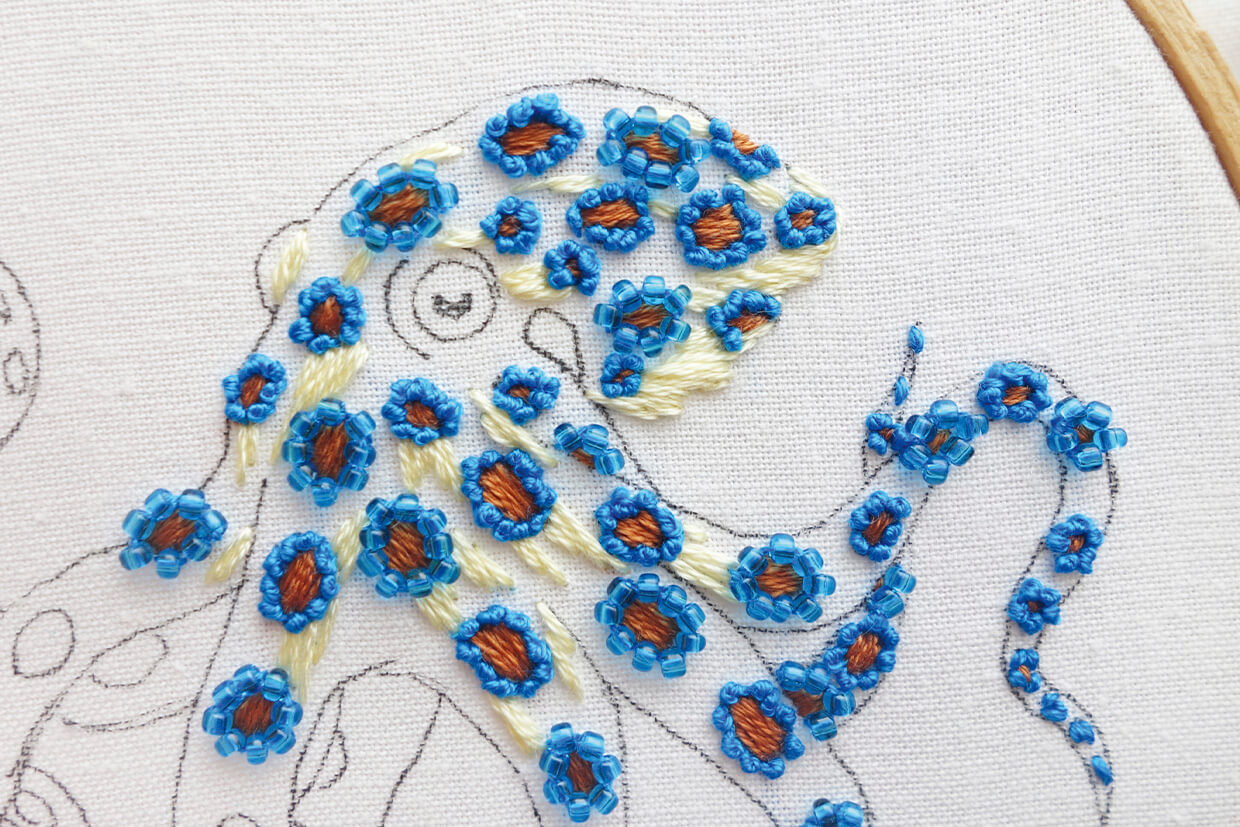 octopus embroidery pattern step 3