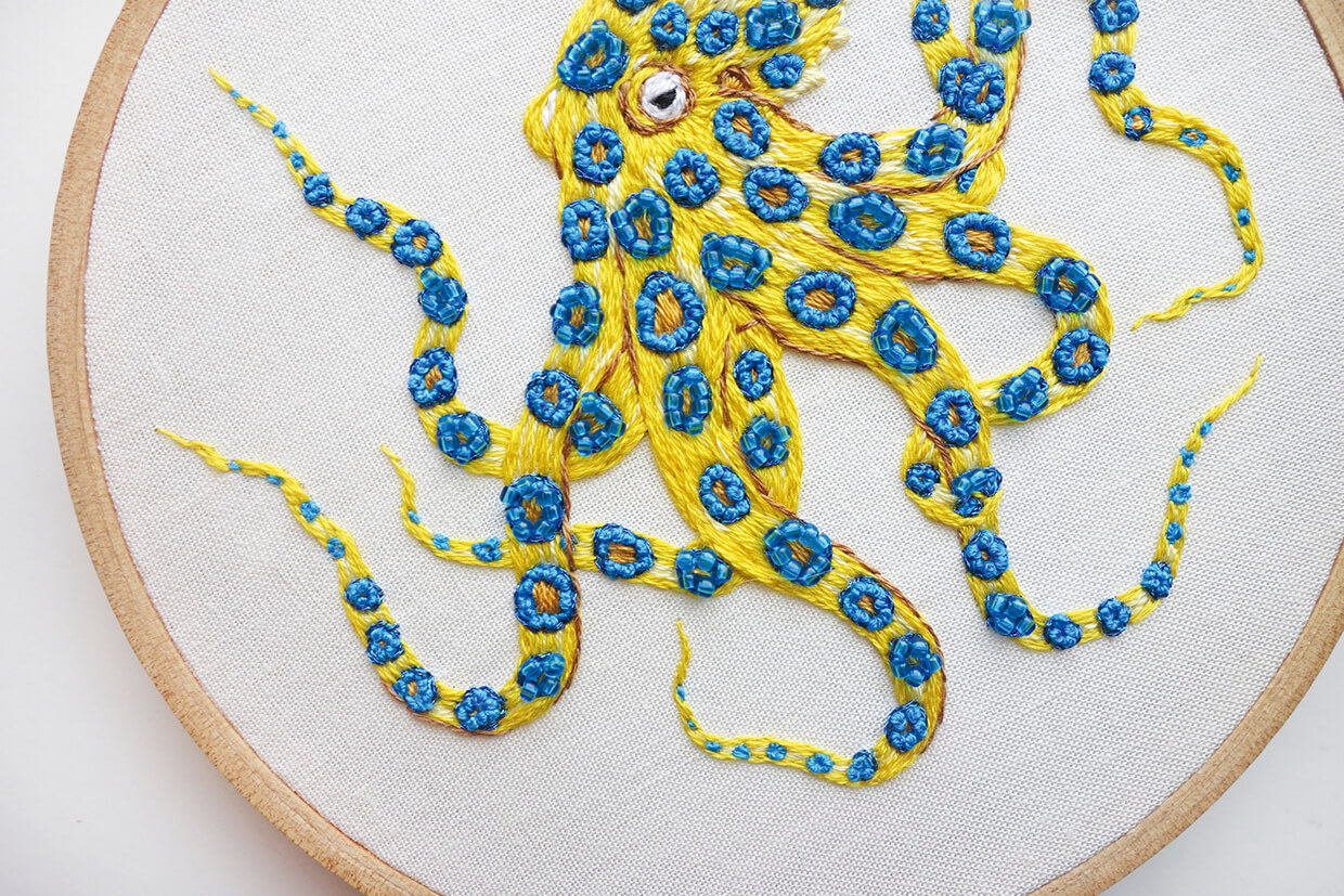 octopus embroidery pattern step 5