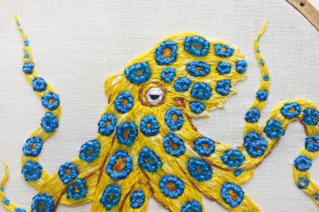 octopus embroidery pattern step 6