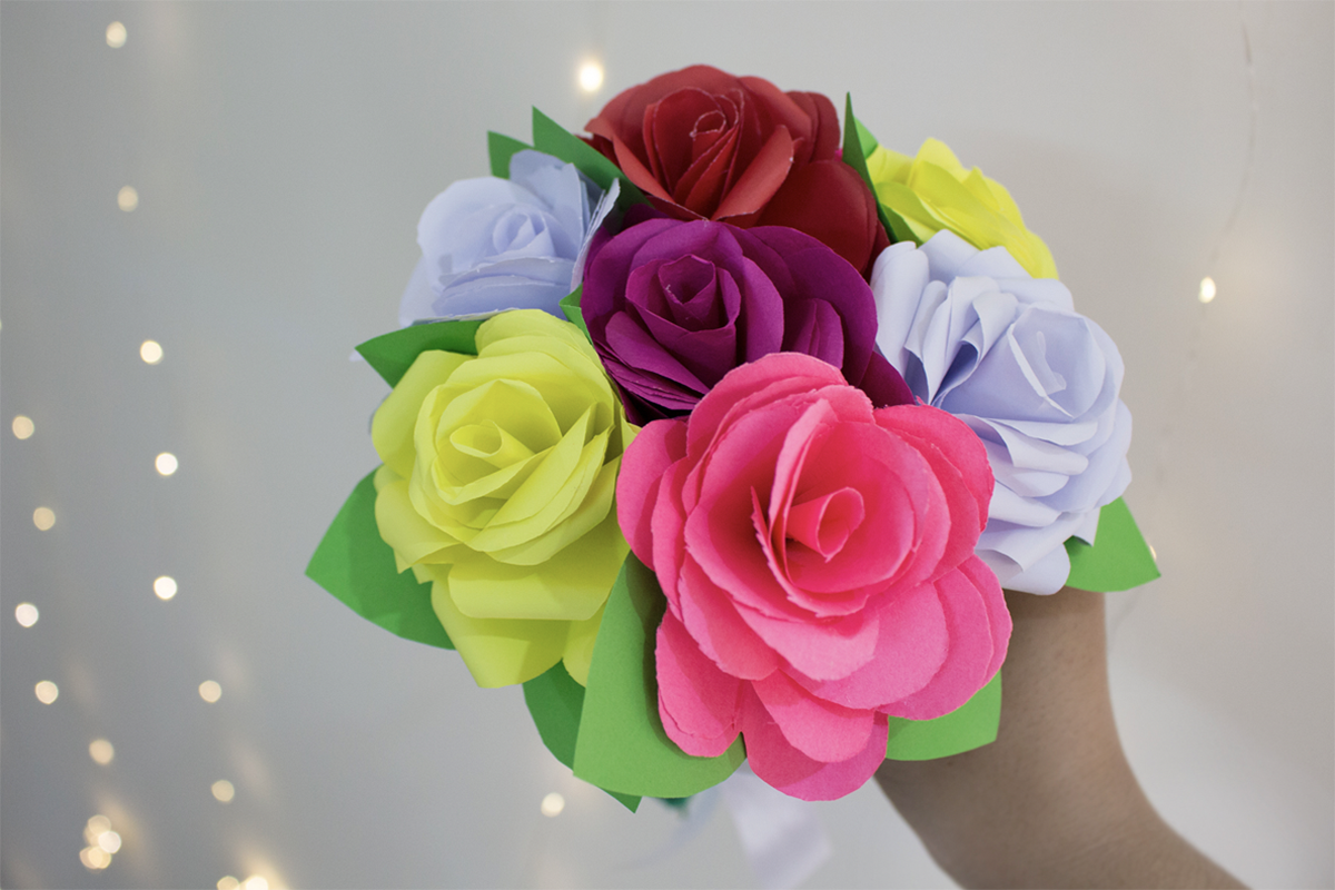paper rose bouquet