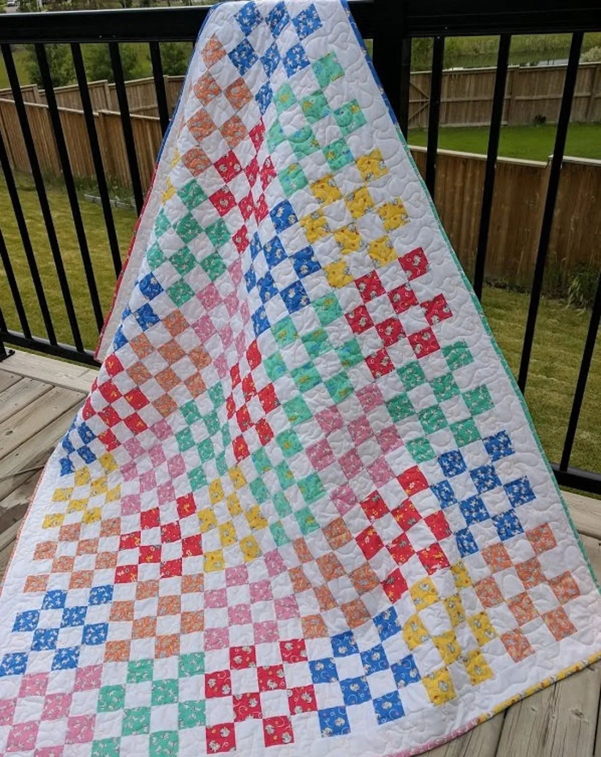 Checkerboard jelly roll quilt