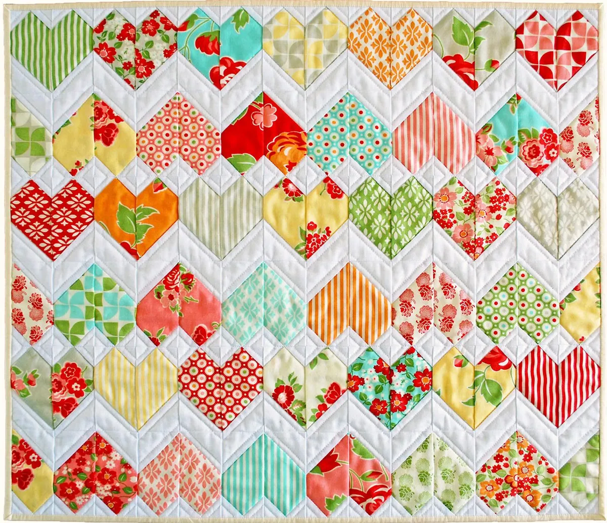 Hearts jelly roll quilt pattern