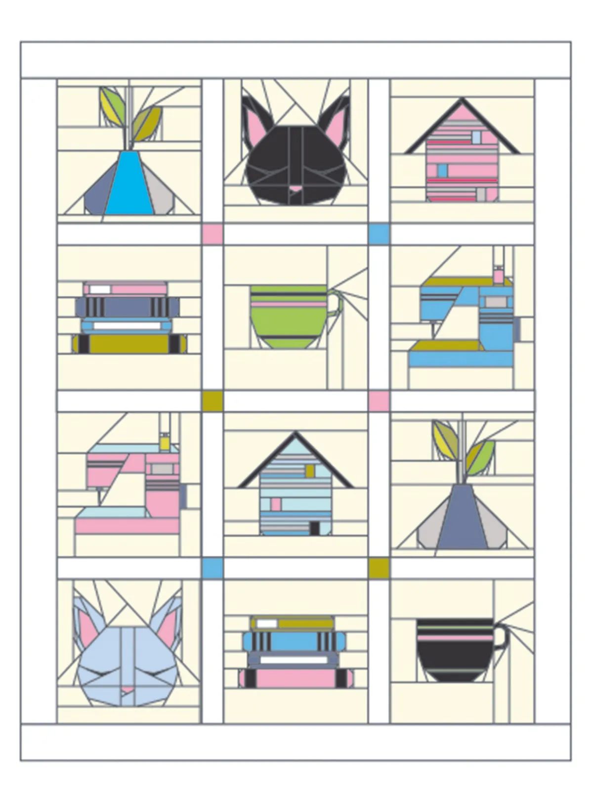Home Sweet Home Quilt Layout Diagram