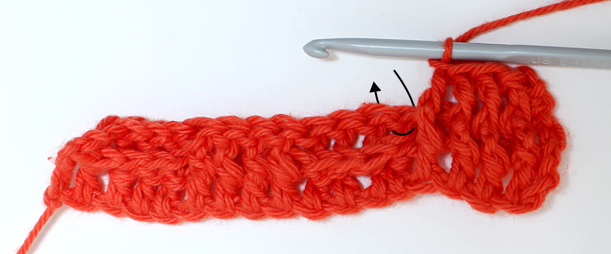 How to crochet basketweave stitch step 16