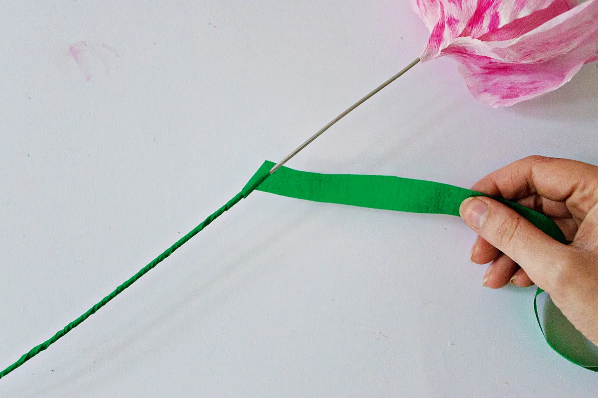 How to make a crepe paper flower peony - step 8