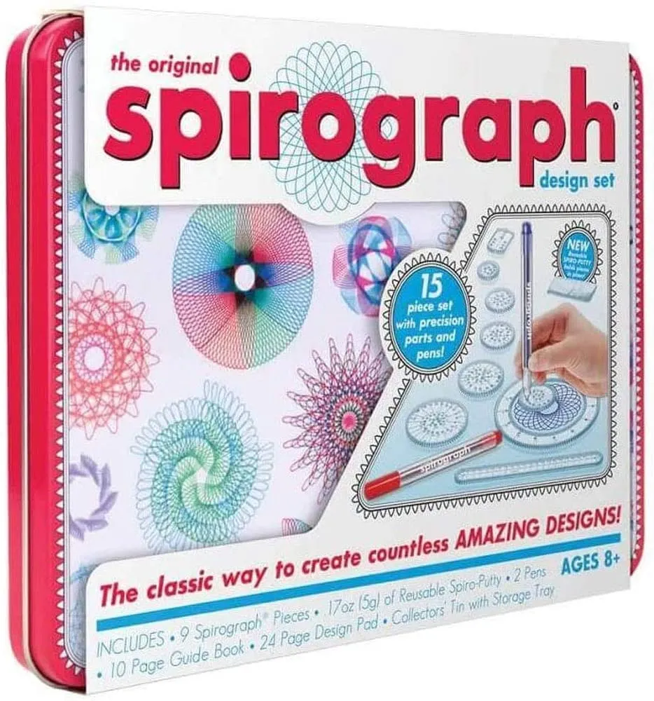 Spirograph Design Tin Set Original Super Deluxe Toy Kids Art Case