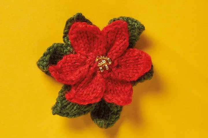 knitted flower patterns easy free poinsettia