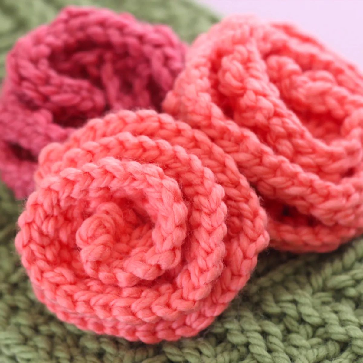 knitted flower pattern easy free rose twist