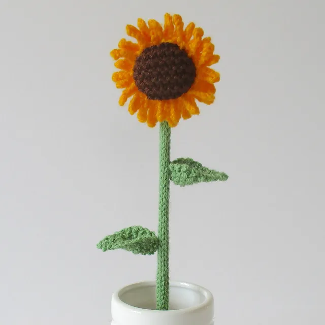 knitted flower patterns easy free sunflower