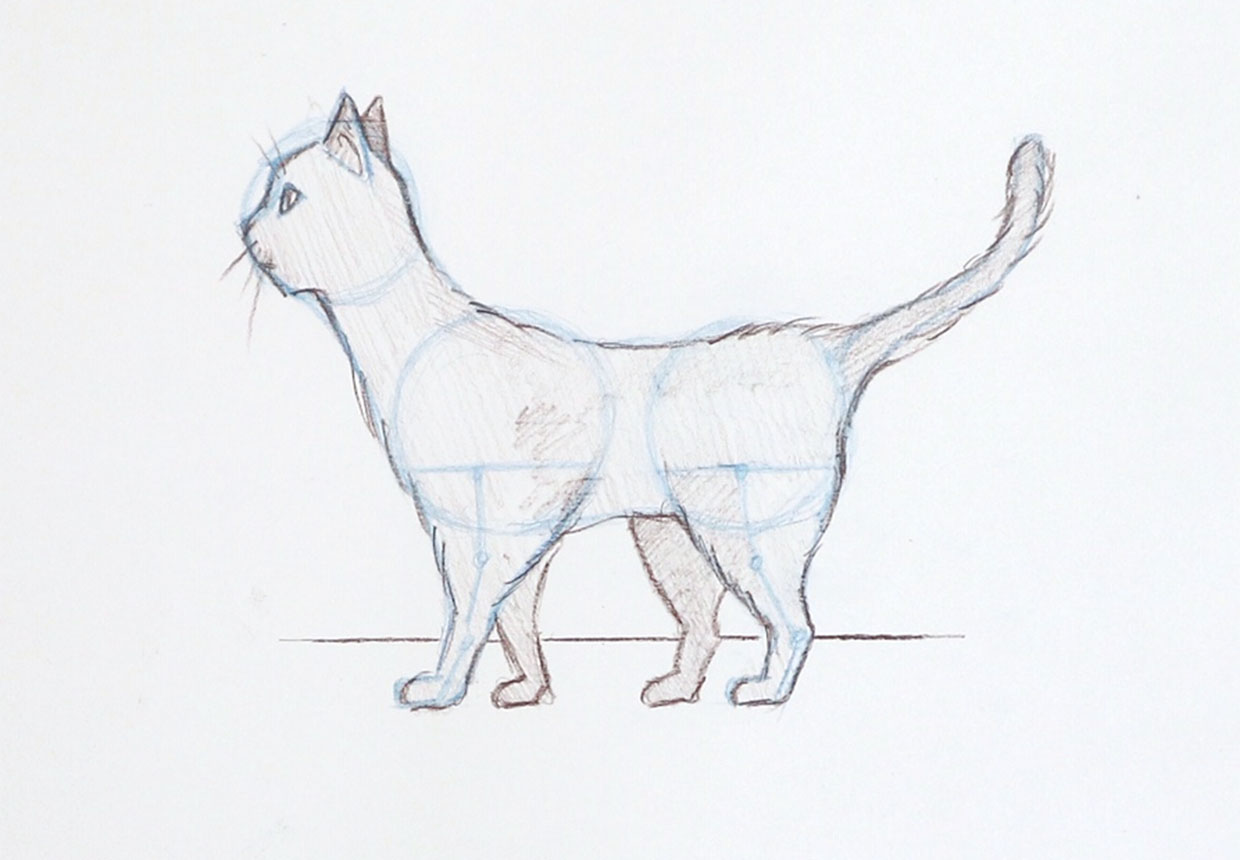 cute cat drawing doodle line art Stock Vector | Adobe Stock