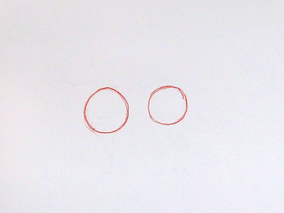 Start by drawing two circles