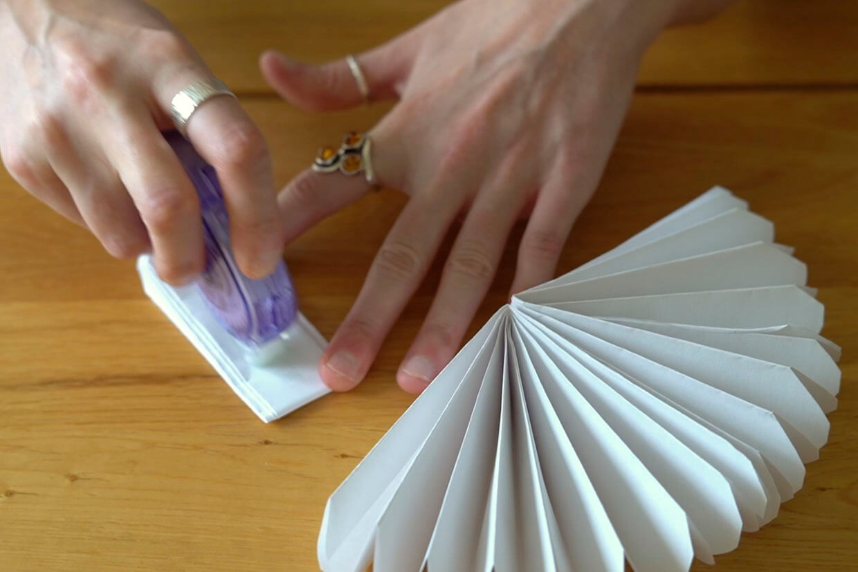 How to make a paper fan step 10