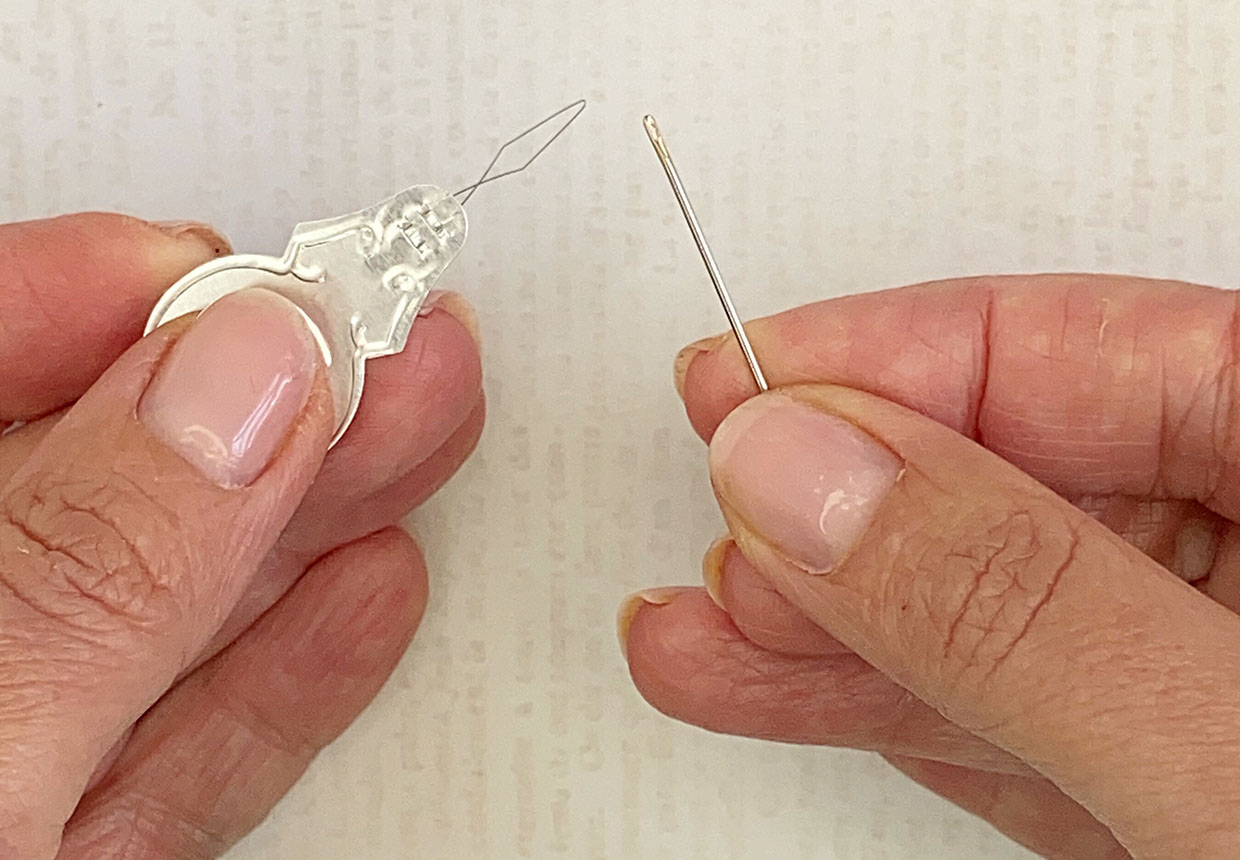 How to use a needle threader step 1
