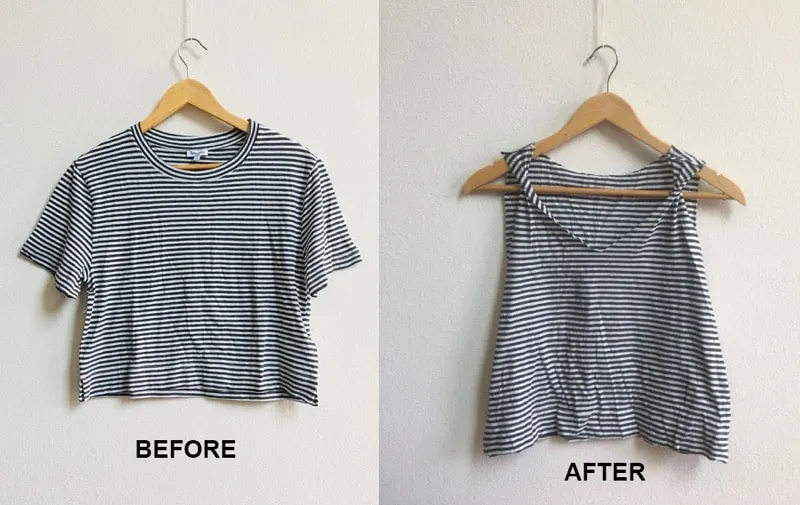 upcycle clothing ideas tshirt to V neck