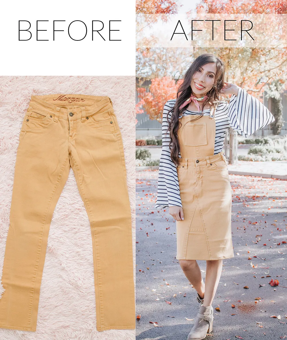 upcycling clothes ideas pants to pinafore