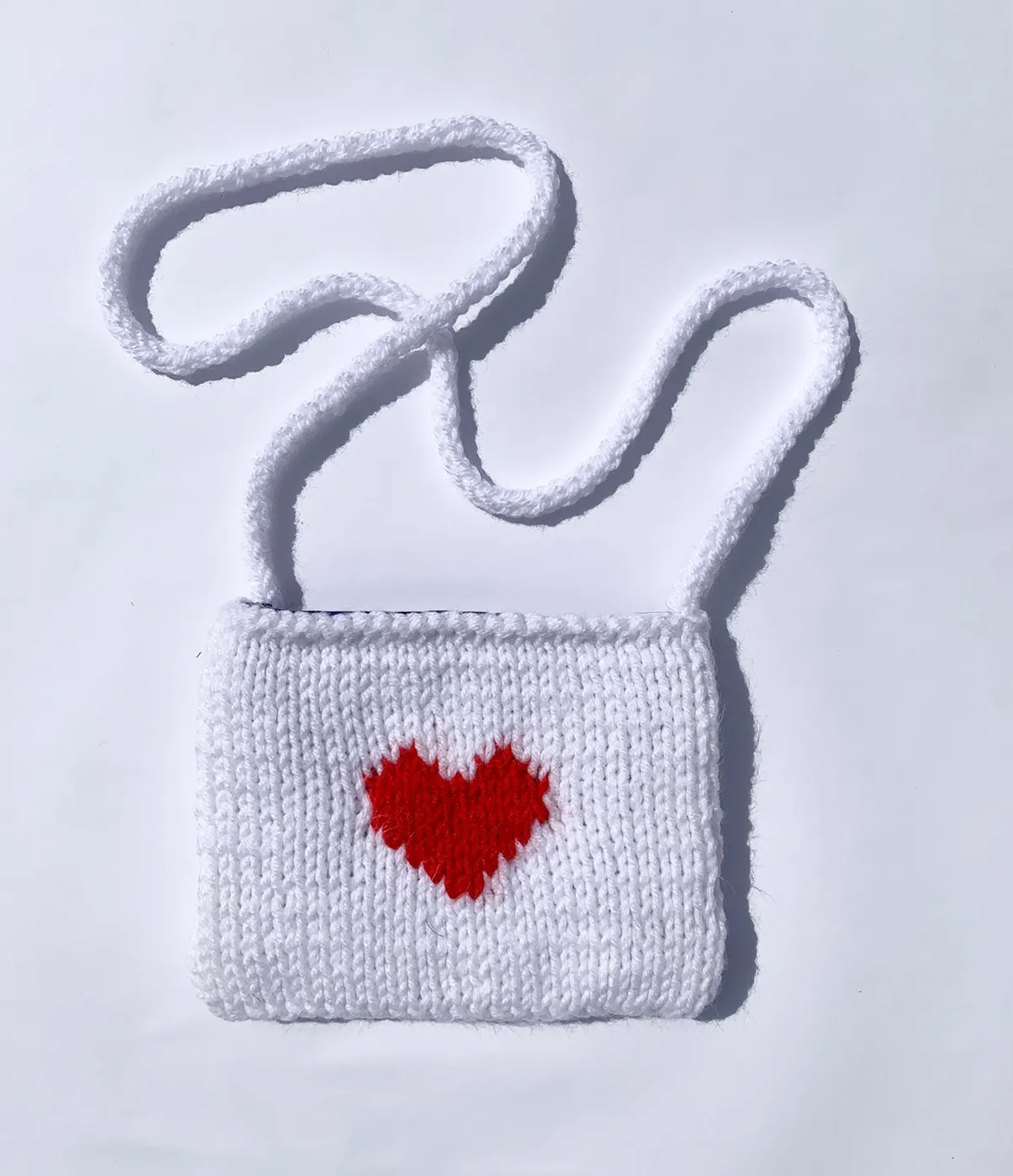Heart bag knitting pattern Knitted pouch pattern