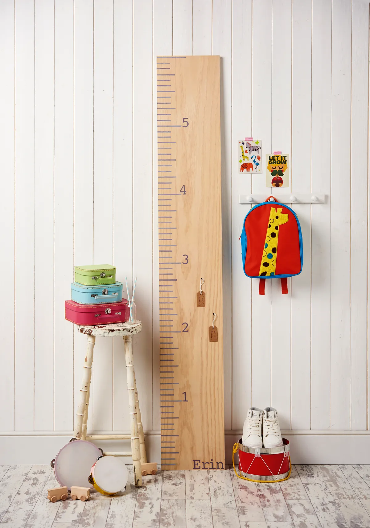 How to make a vintage height chart - upcycled wood project - full