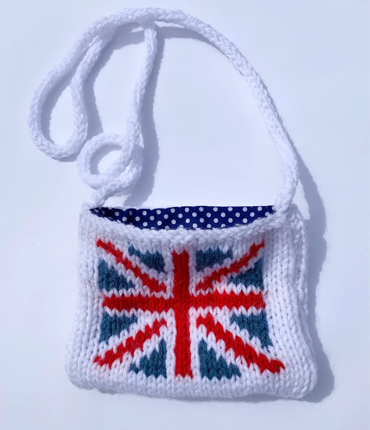 Knitted pouch pattern Olympic Union Jack Knitting Pattern