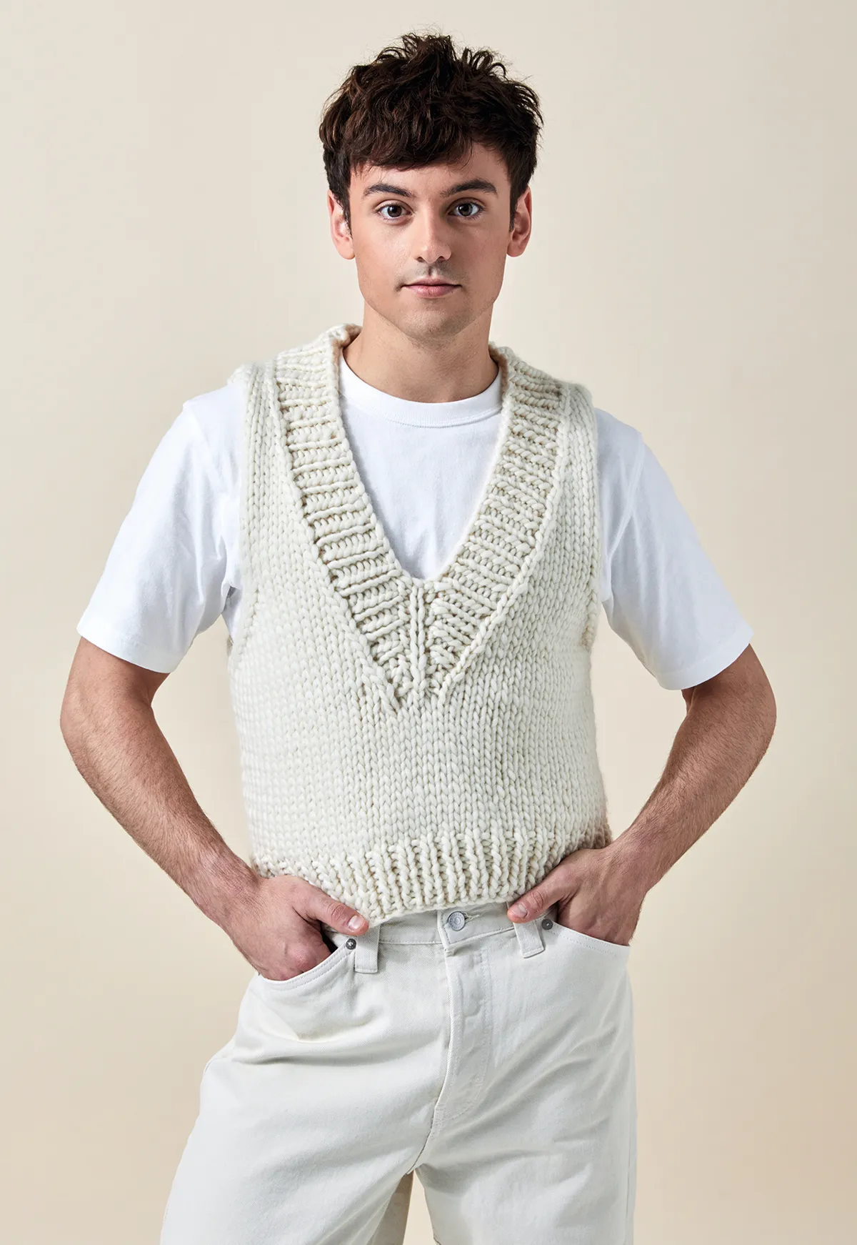 knitted pouch Tom Daley