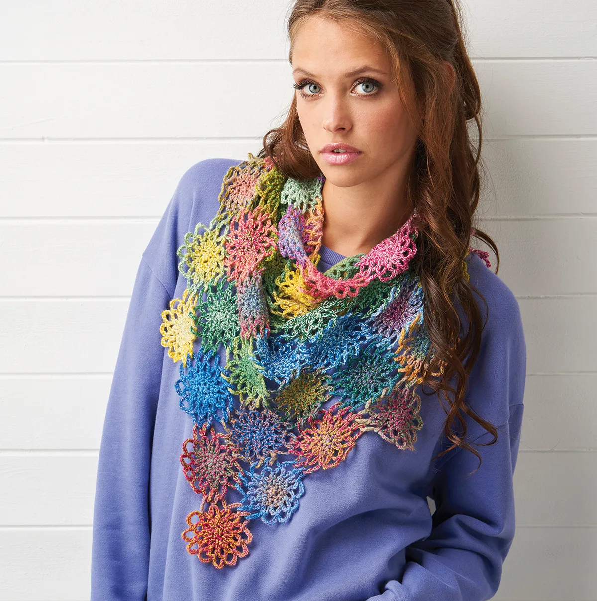 blooming flower shawl crochet pattern
