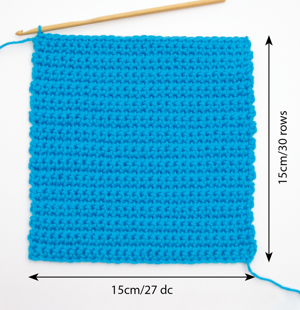 double crochet tension square