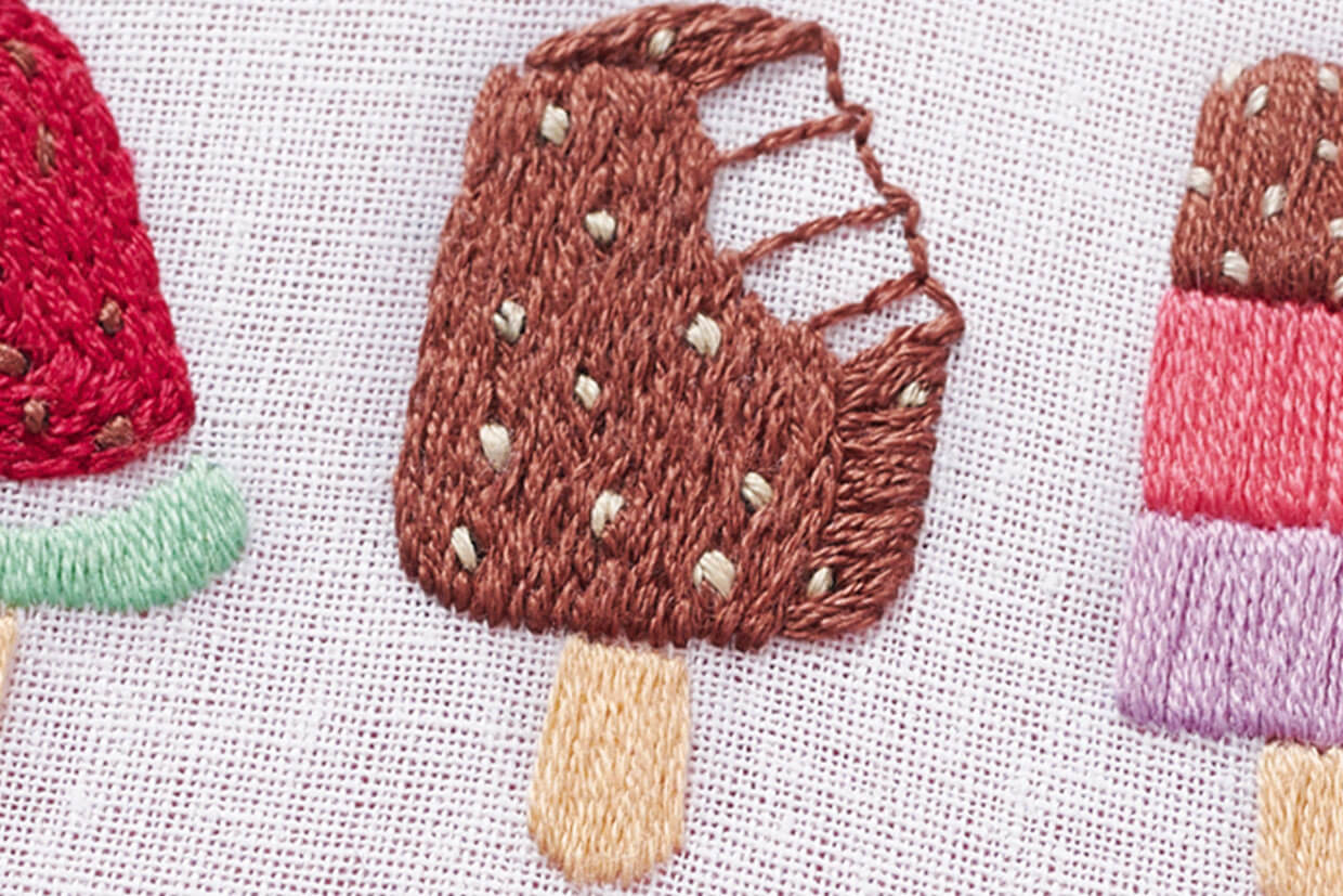ice cream embroidery choco
