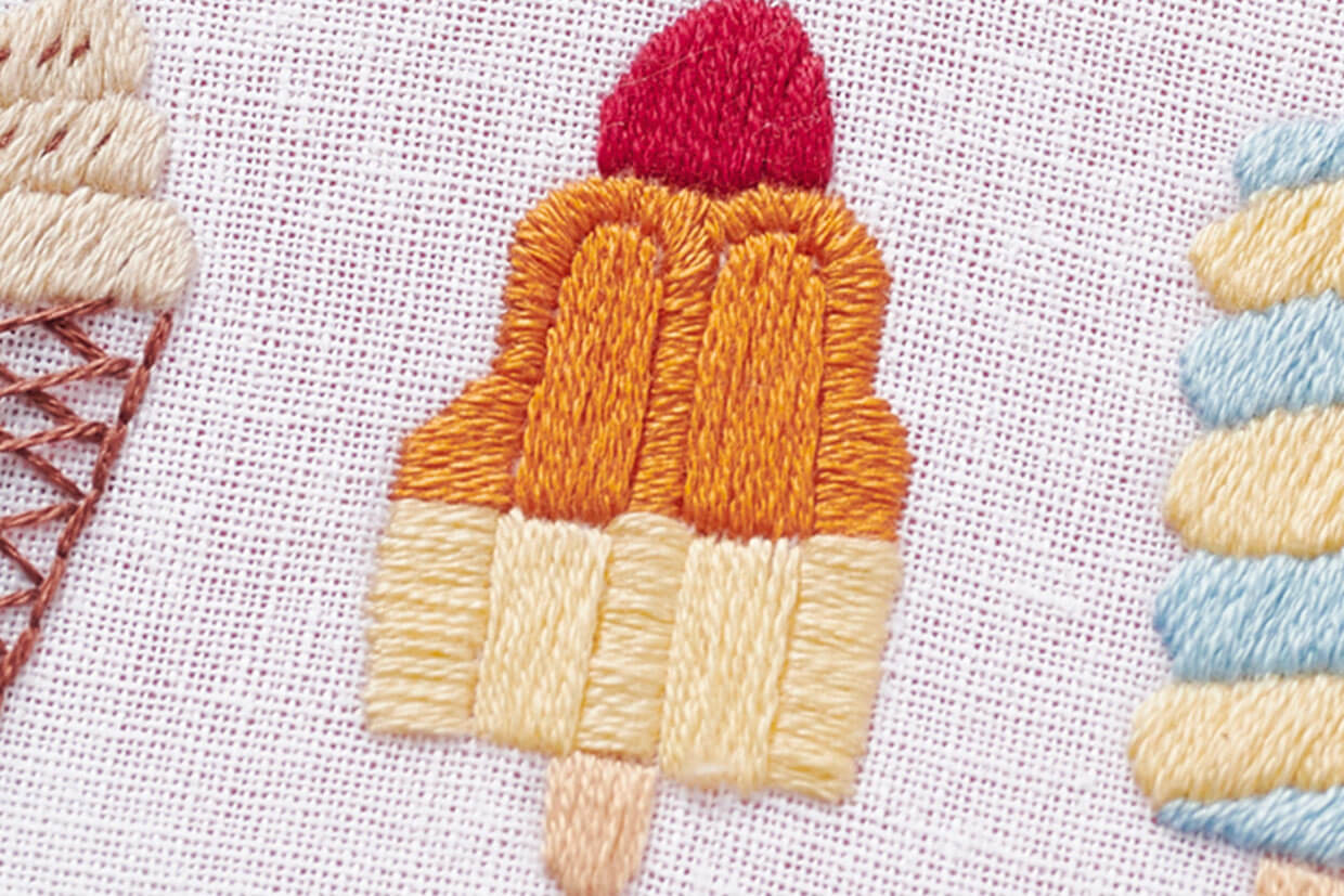 ice cream embroidery rocket