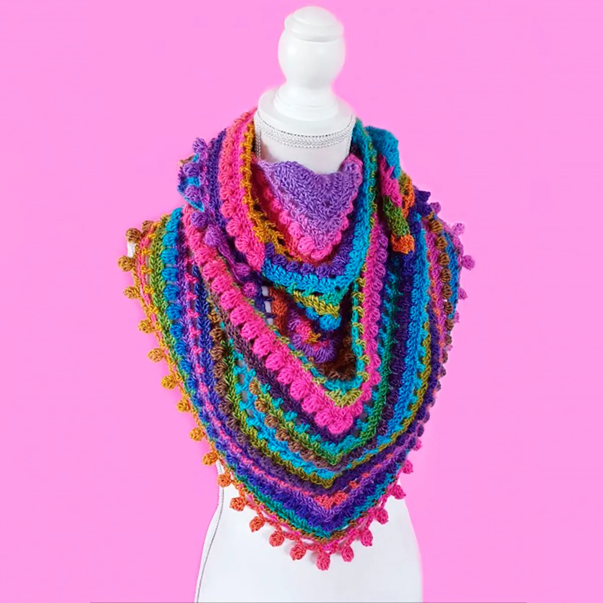 pompom shawl crochet pattern