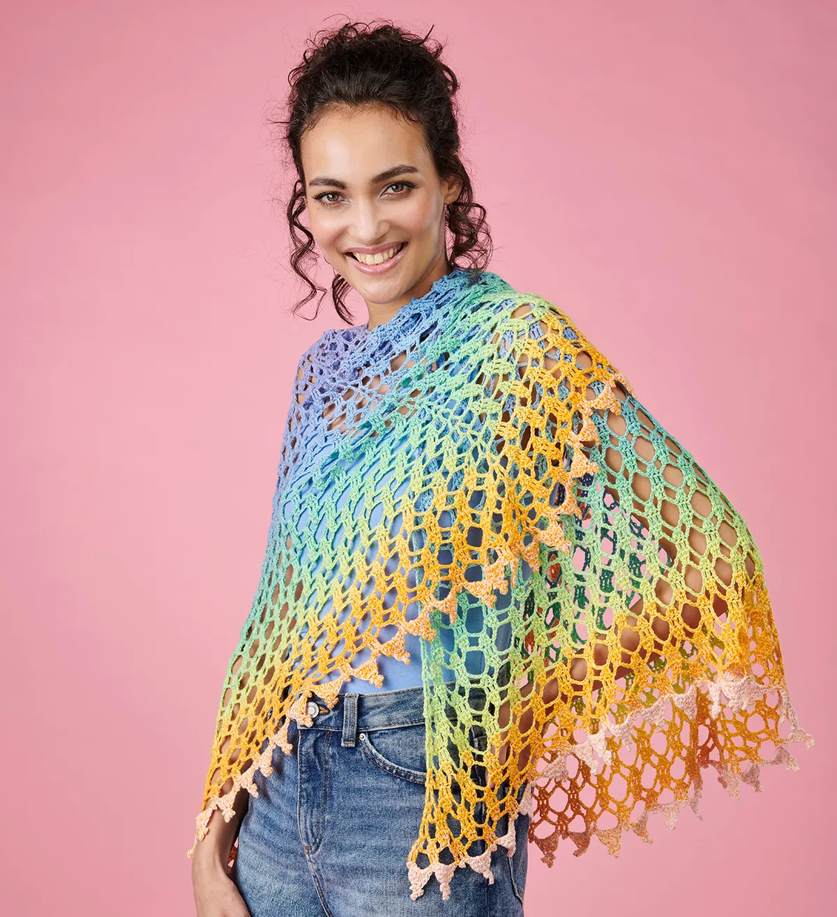sunset shawl crochet pattern