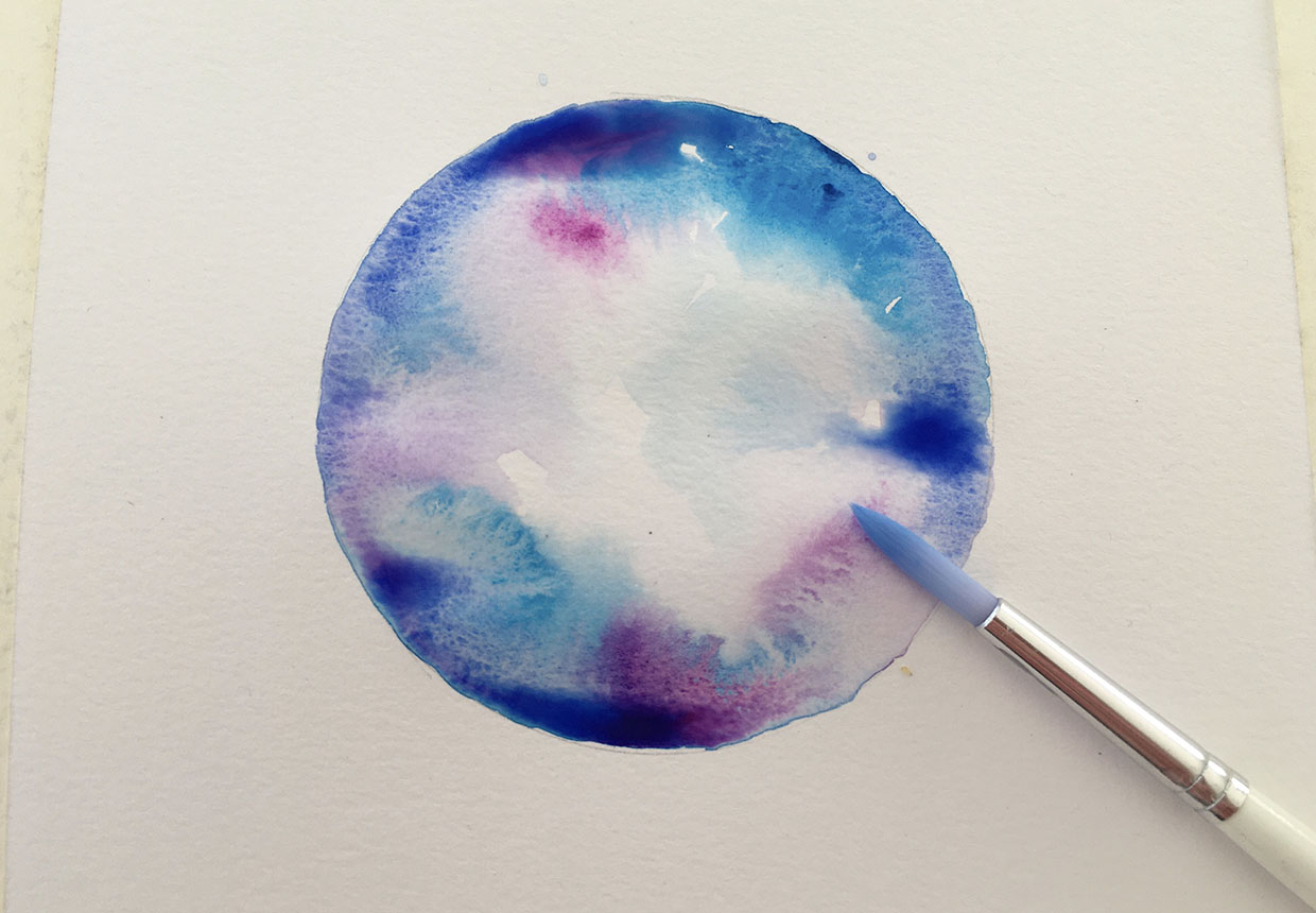 How to paint a watercolor galaxy - Gathered