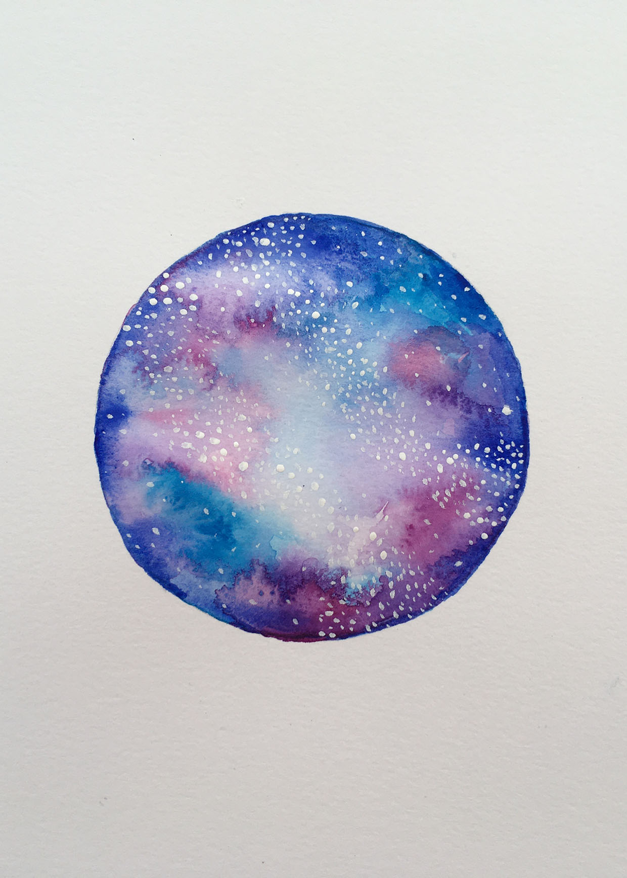 Watercolor galaxy circle step 4