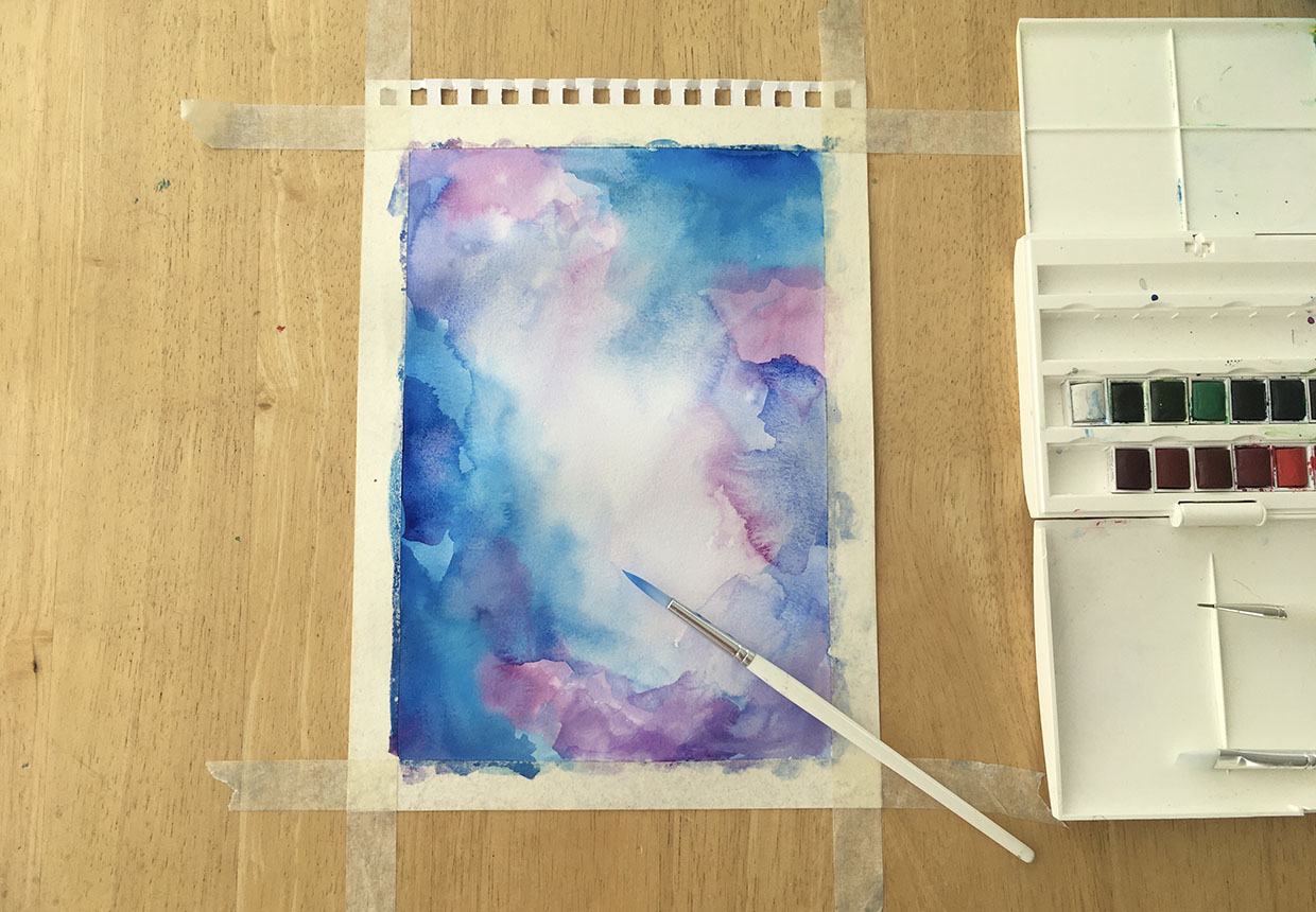 How to paint a watercolor galaxy - Gathered