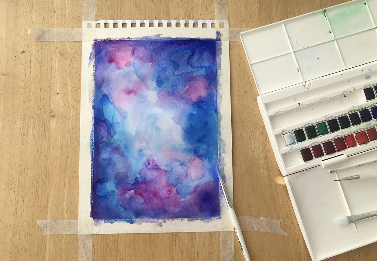 Watercolor galaxy step 3
