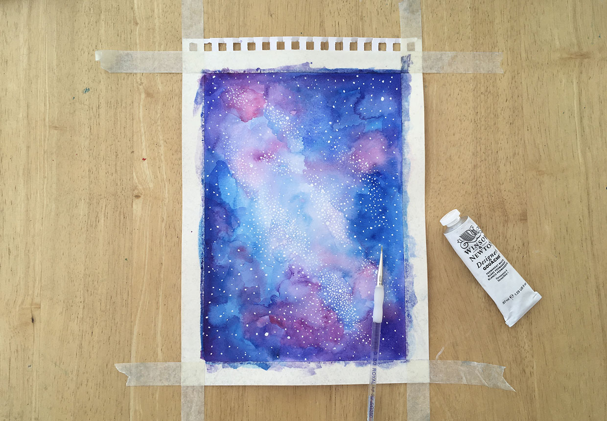 Watercolor galaxy step 4