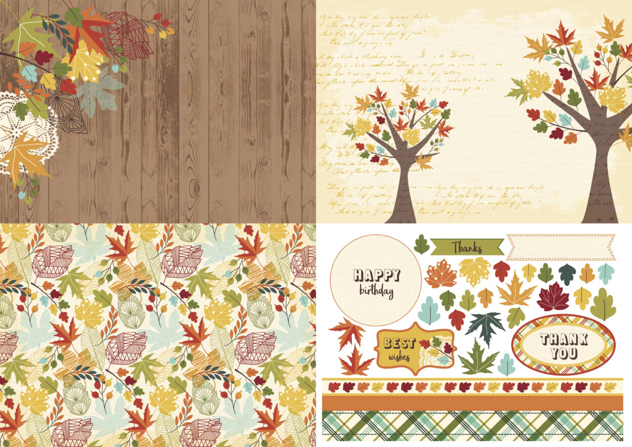 Autumn Greetings Themed Scrapbook Paper – Papergame