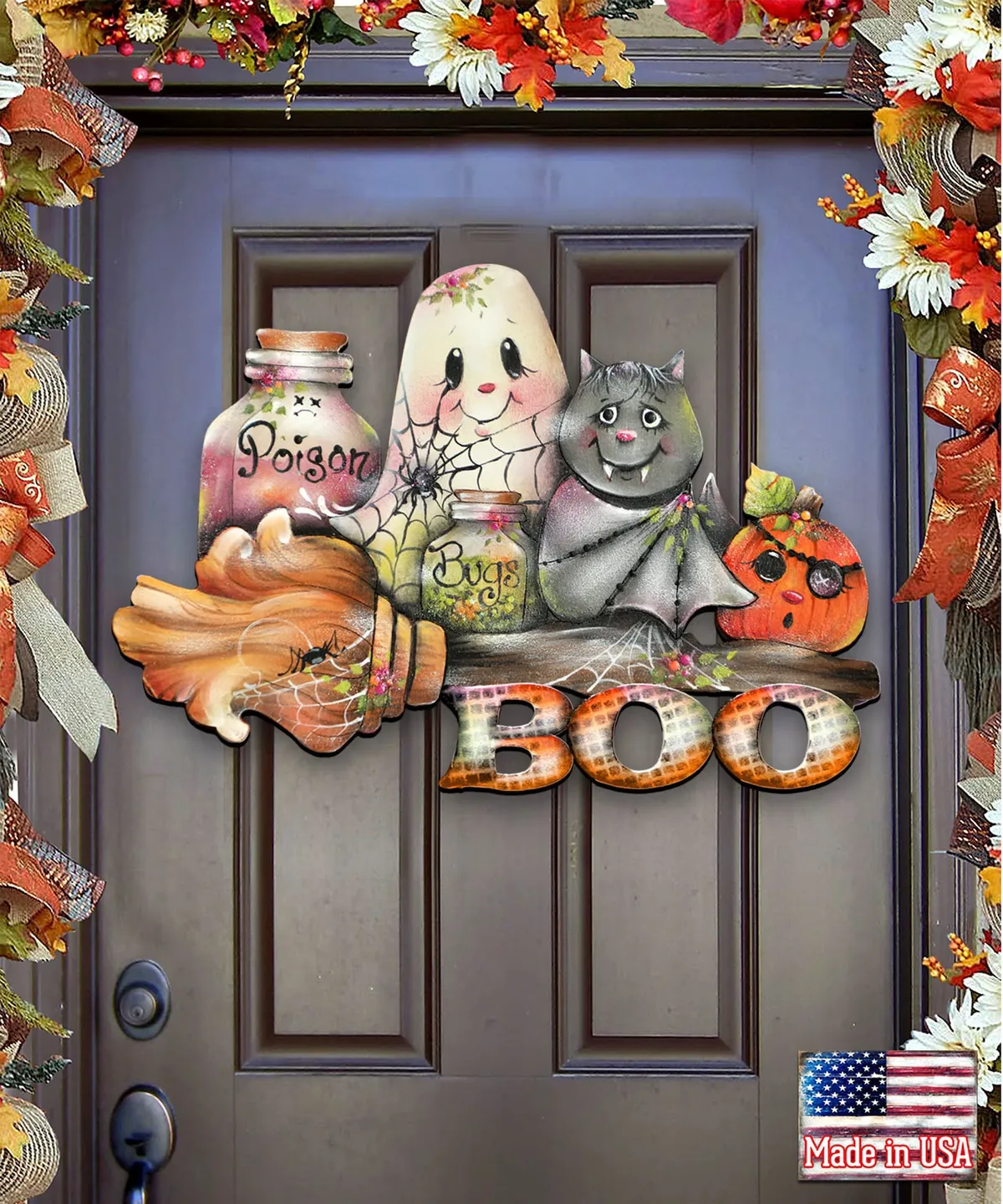 halloween front door decoration boo
