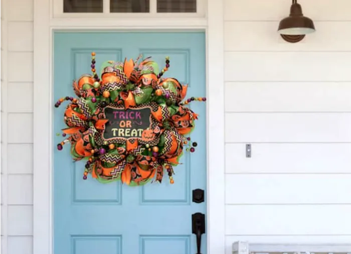 Halloween front door decoration ribbon