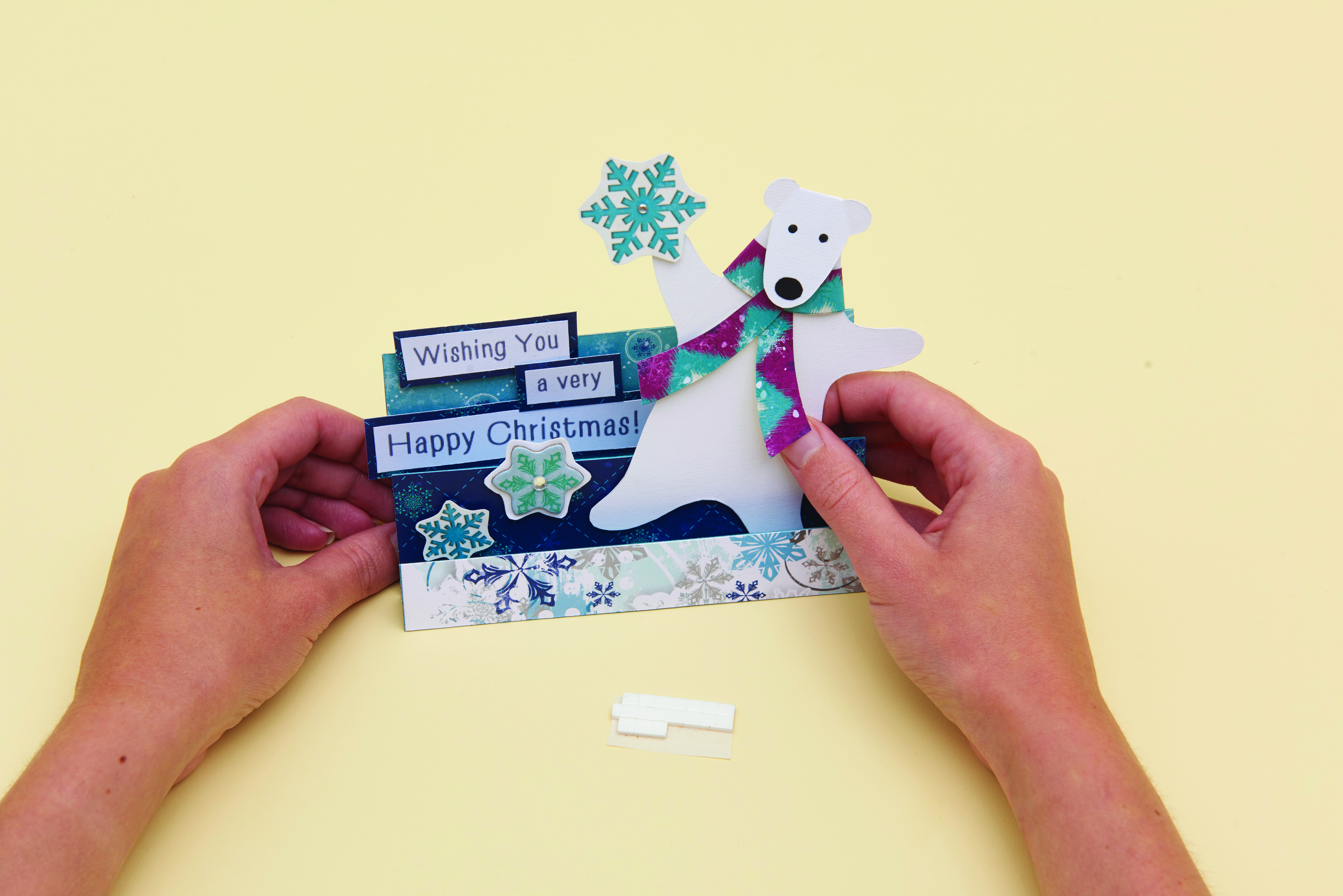 How to make a DIY polar bear card – step 8
