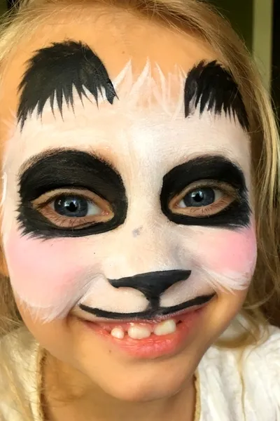 Panda face paint easy Halloween face paint ideas