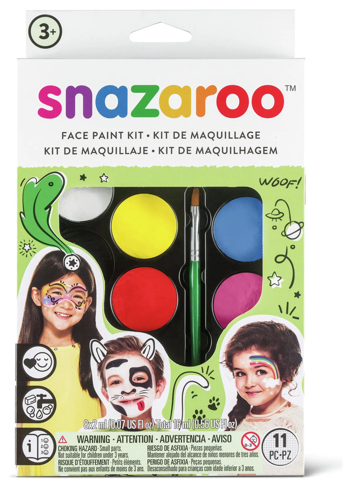 Blue Squid Face Paint Kit for Kids 12 Color Palette, 30+3 Stencils