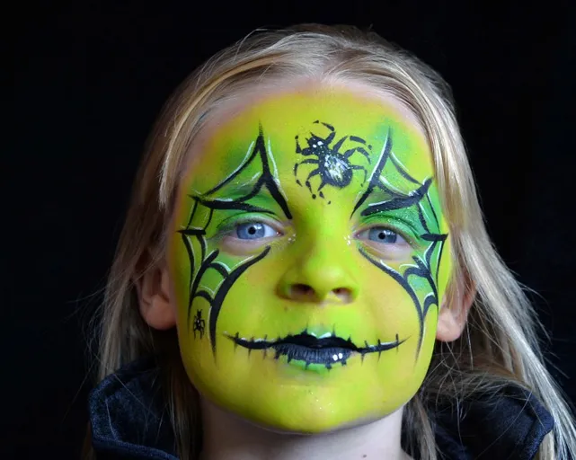 Spooky spider easy Halloween face painting idea