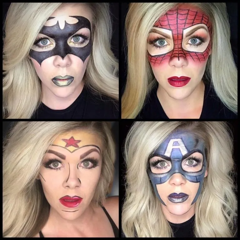 Superhero mask face paint easy Halloween face painting ideas
