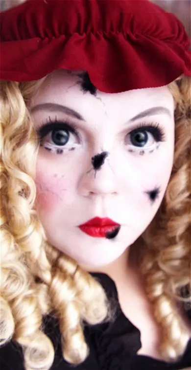 doll face paint easy Halloween face paint ideas