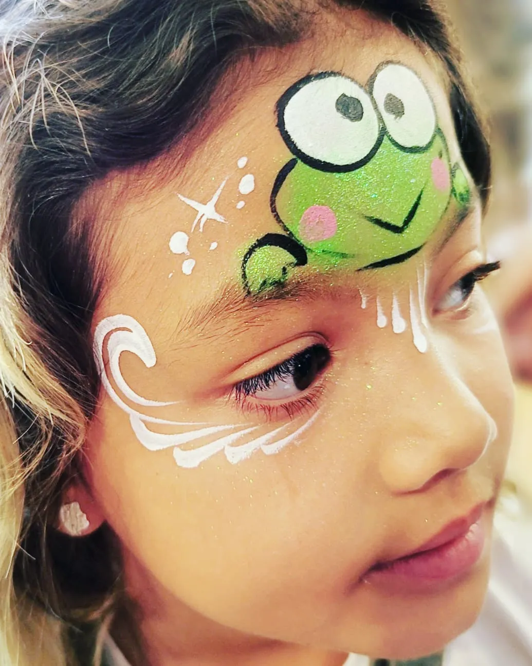 easy frog face paint kids