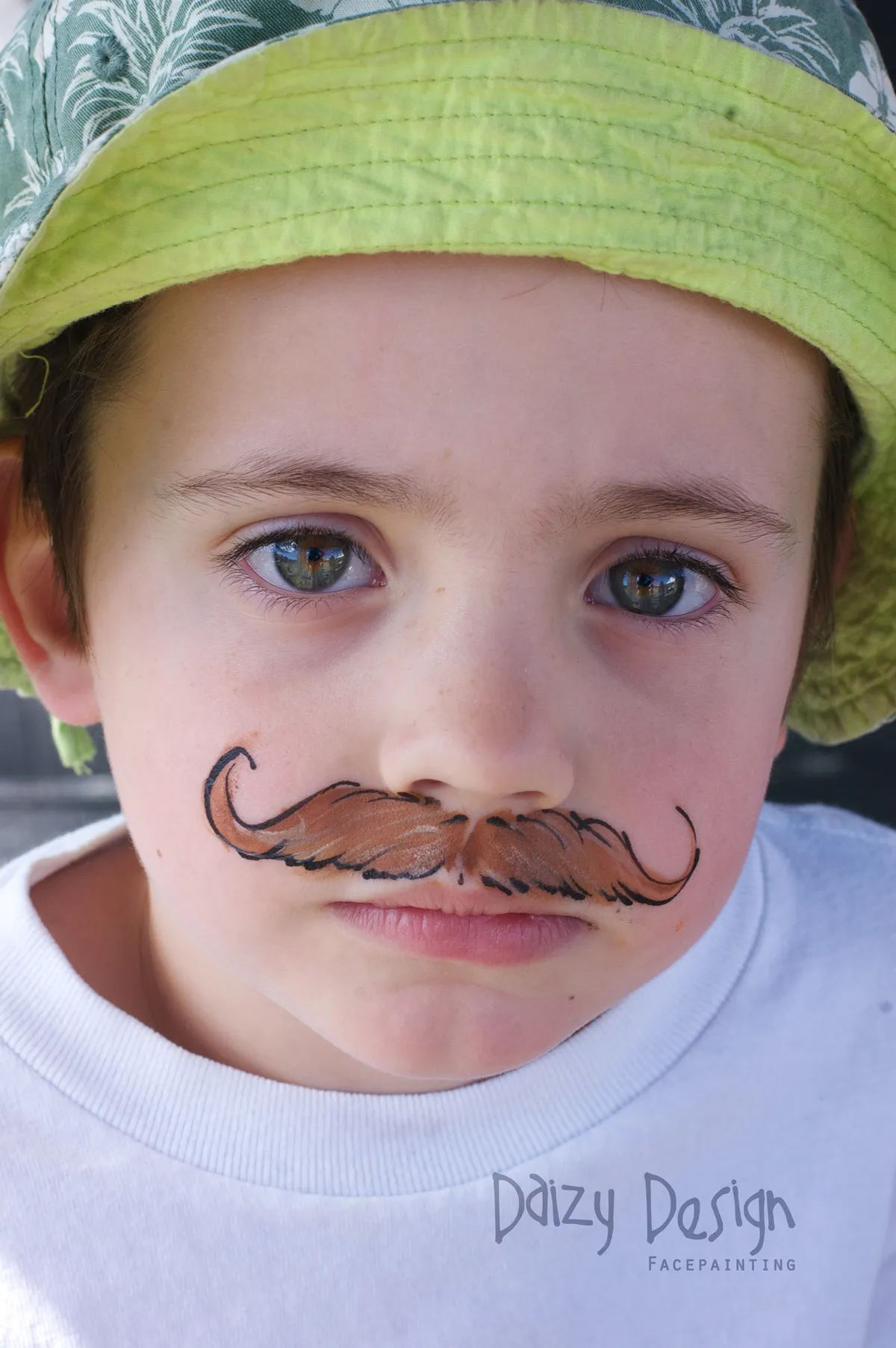 easy moustache facial hair face paint kids