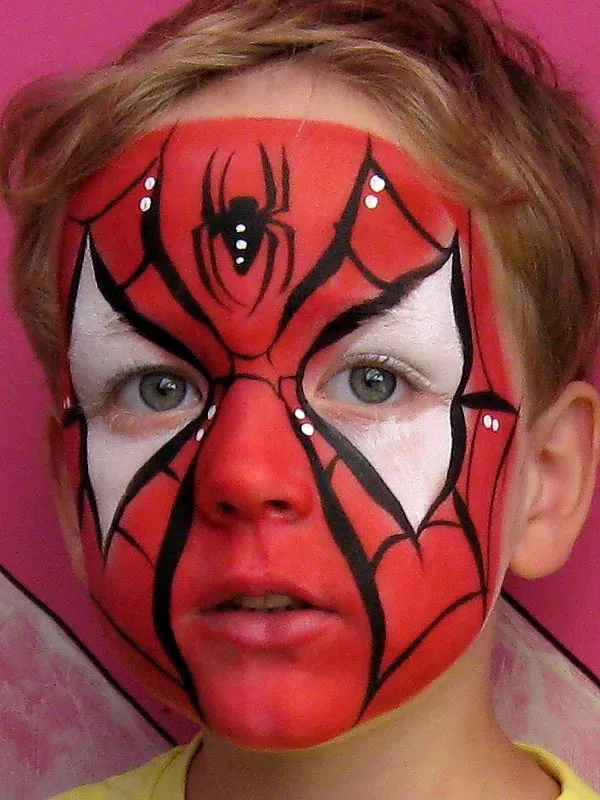 easy spiderman face paint kids