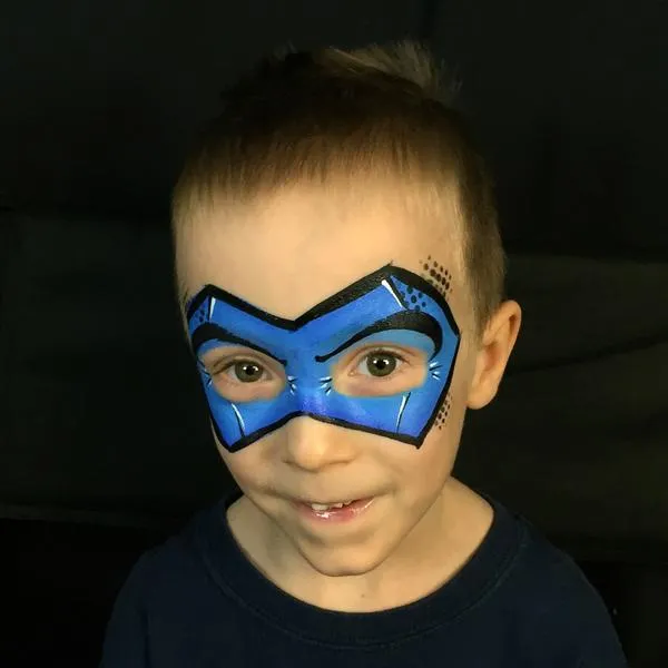 easy superhero mask face paint kids