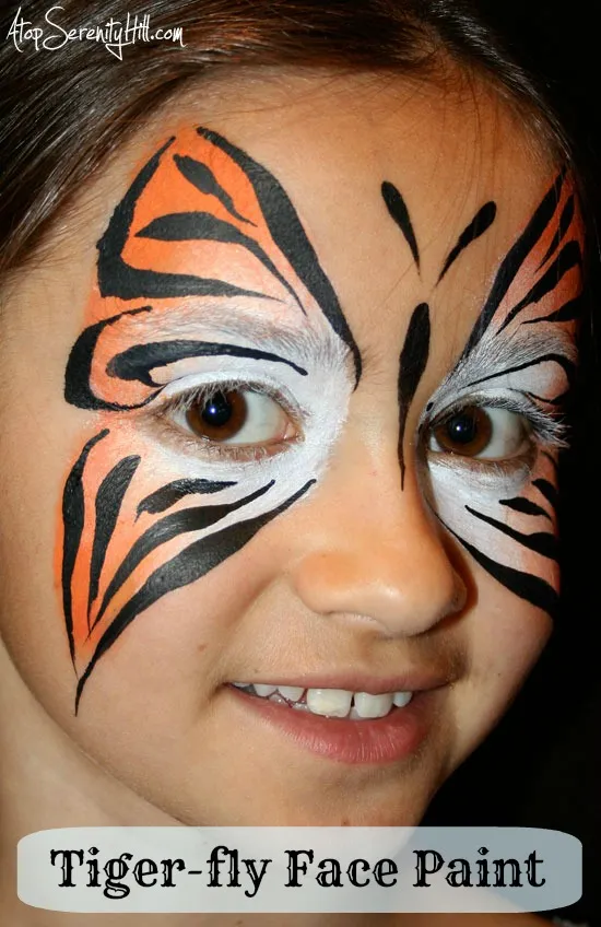 easy tiger butterfly face paint kids
