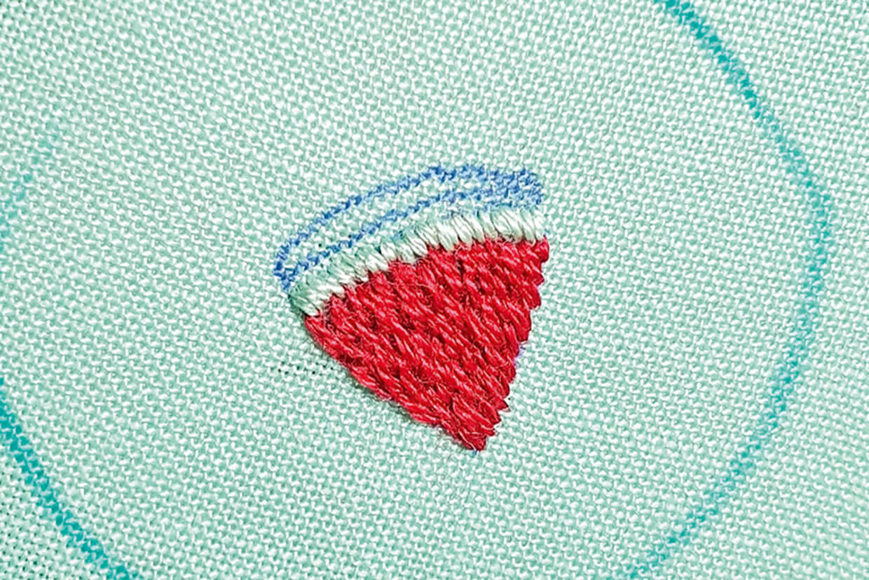 embroidered buttons melon