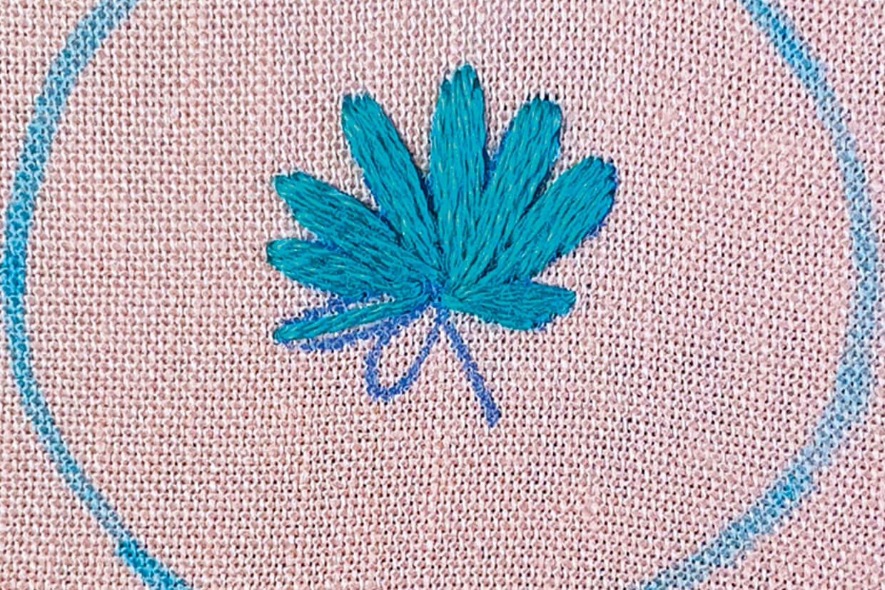 embroidered buttons palm